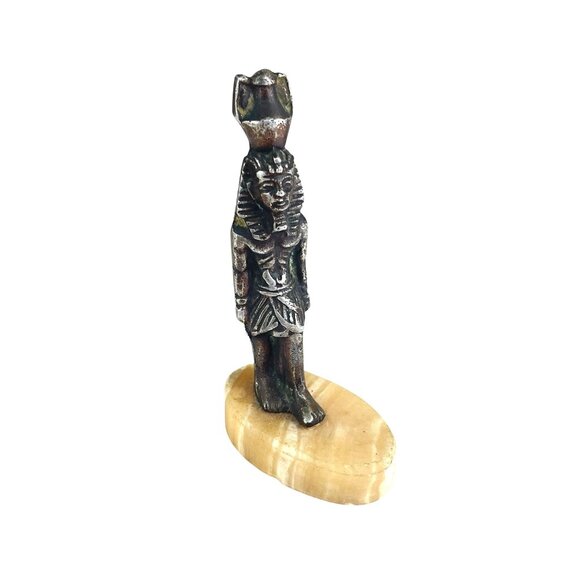 Ancient Egyptian Style Figurine With Stone Base Vintage - Picture 8 of 10